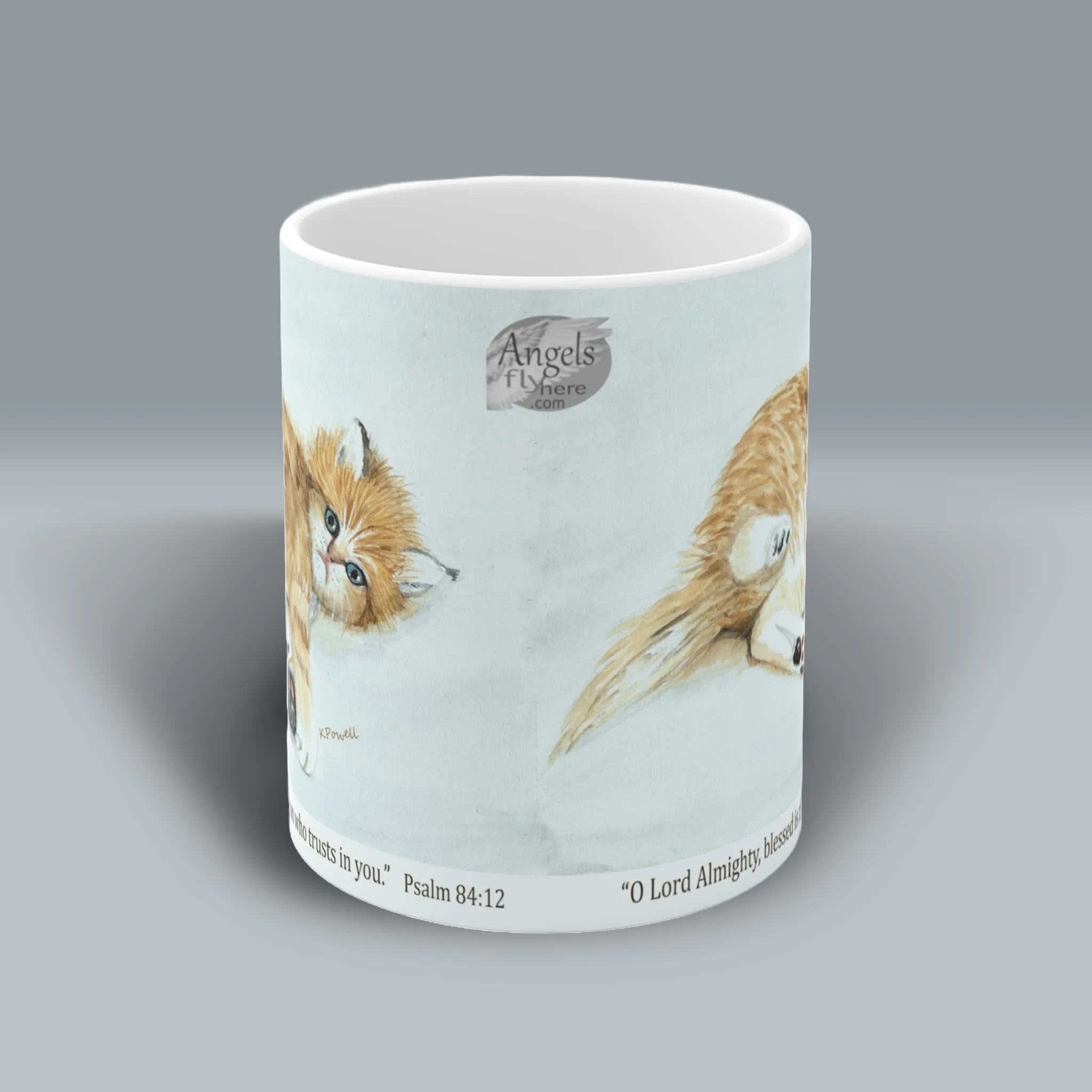 Extraordinary Kitten Coffee Cup Beautiful and Uplifting! Front View Spiritual Sips Mug
