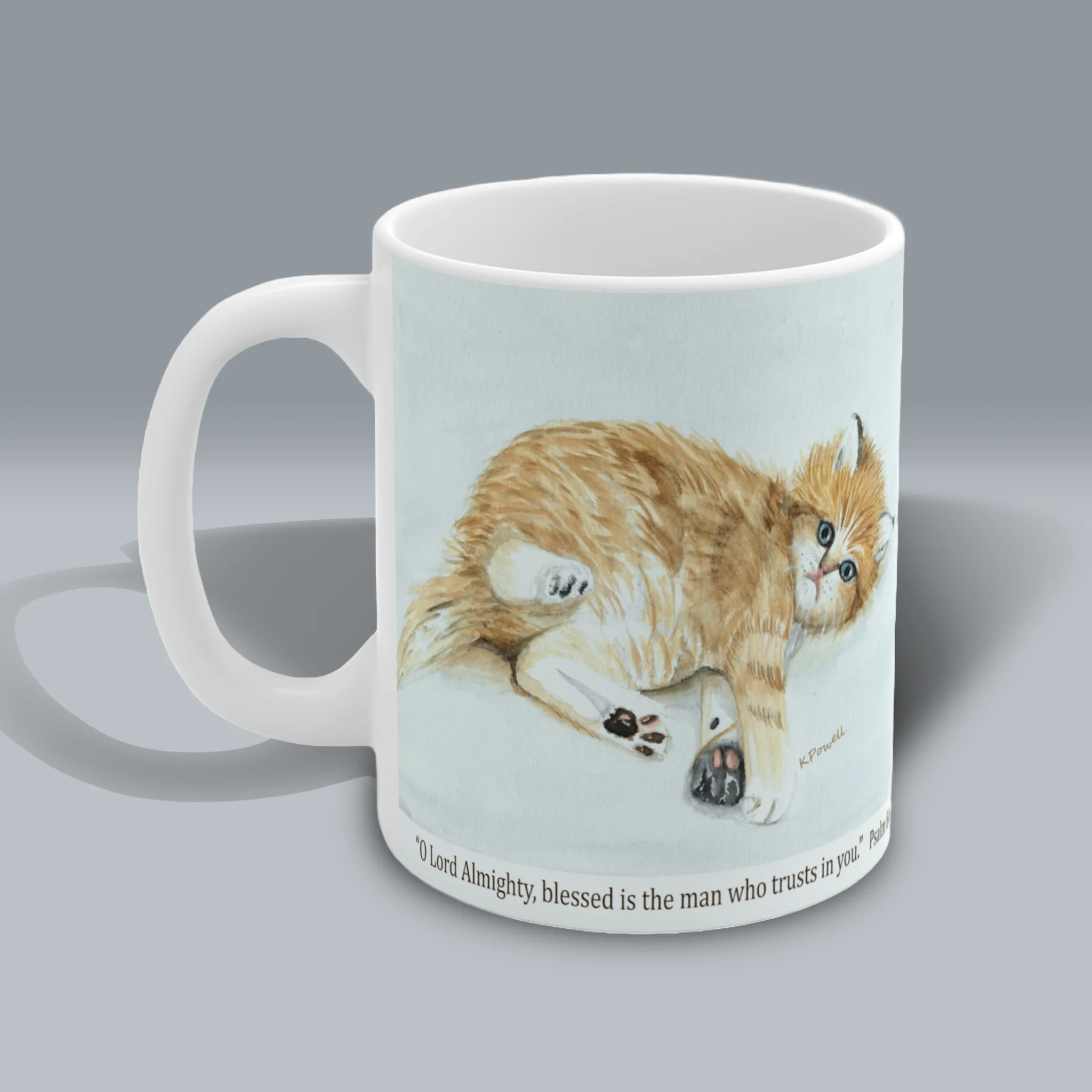 Extraordinary Kitten Coffee Cup Beautiful and Uplifting! Left Side View Spiritual Sips Mug