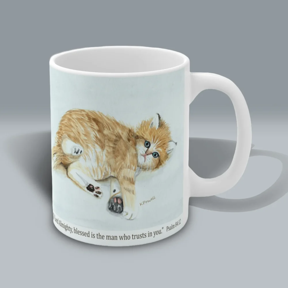 Extraordinary Kitten Coffee Cup Beautiful and Uplifting! Right Side View Spiritual Sips Mug