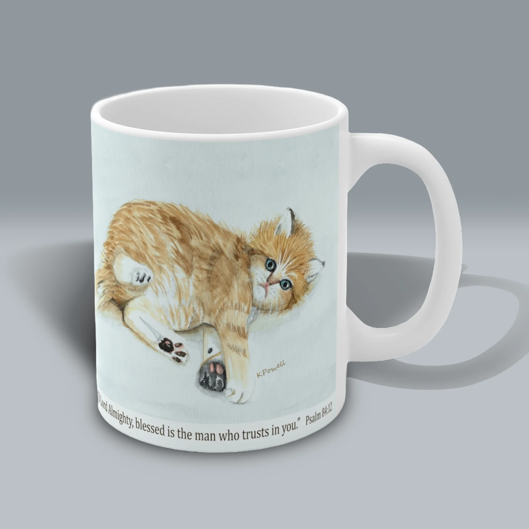 Extraordinary Kitten Coffee Cup Beautiful and Uplifting! Right Side View Spiritual Sips Mug