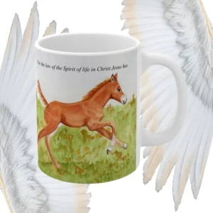 The Beautiful Colt Mug on Angels Fly Here Classic Wings background
