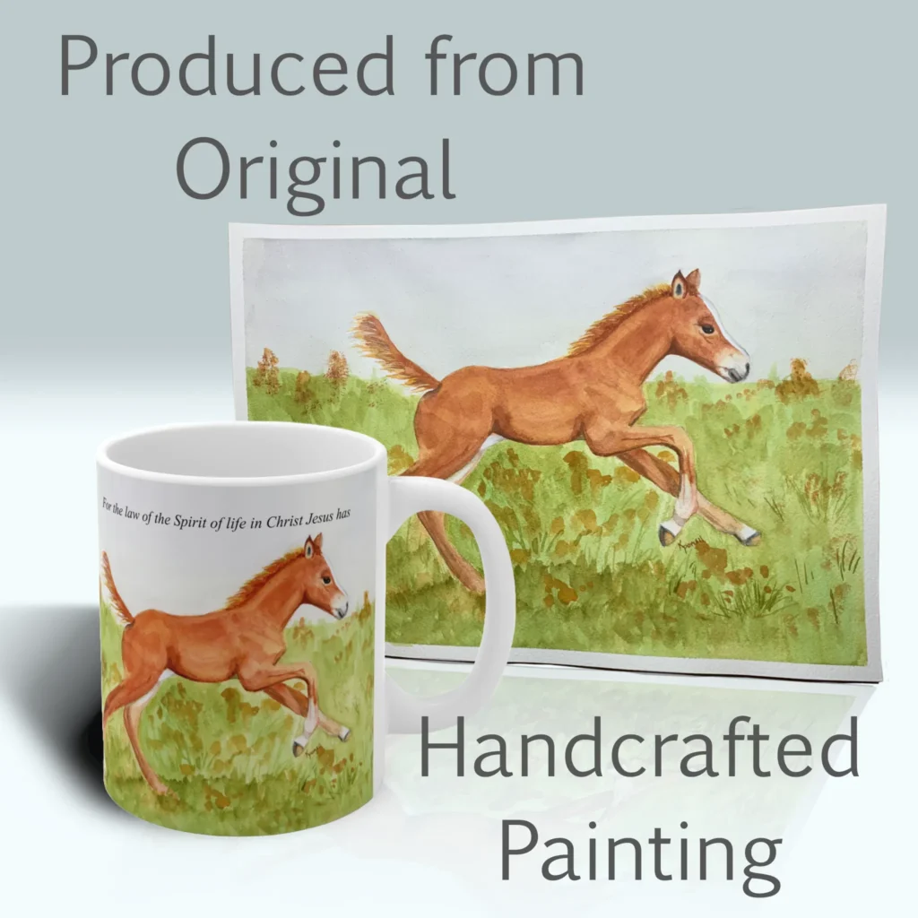 The Beautiful Colt Mug shown with the original painting