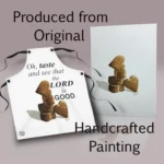 Chocolate Hearts Apron is created from a Original; Watercolor painting by Kathryn Kay Powell both the apron and a picture of the original painting are shown here with the text " Produced from Original Handcrafted Painting"
