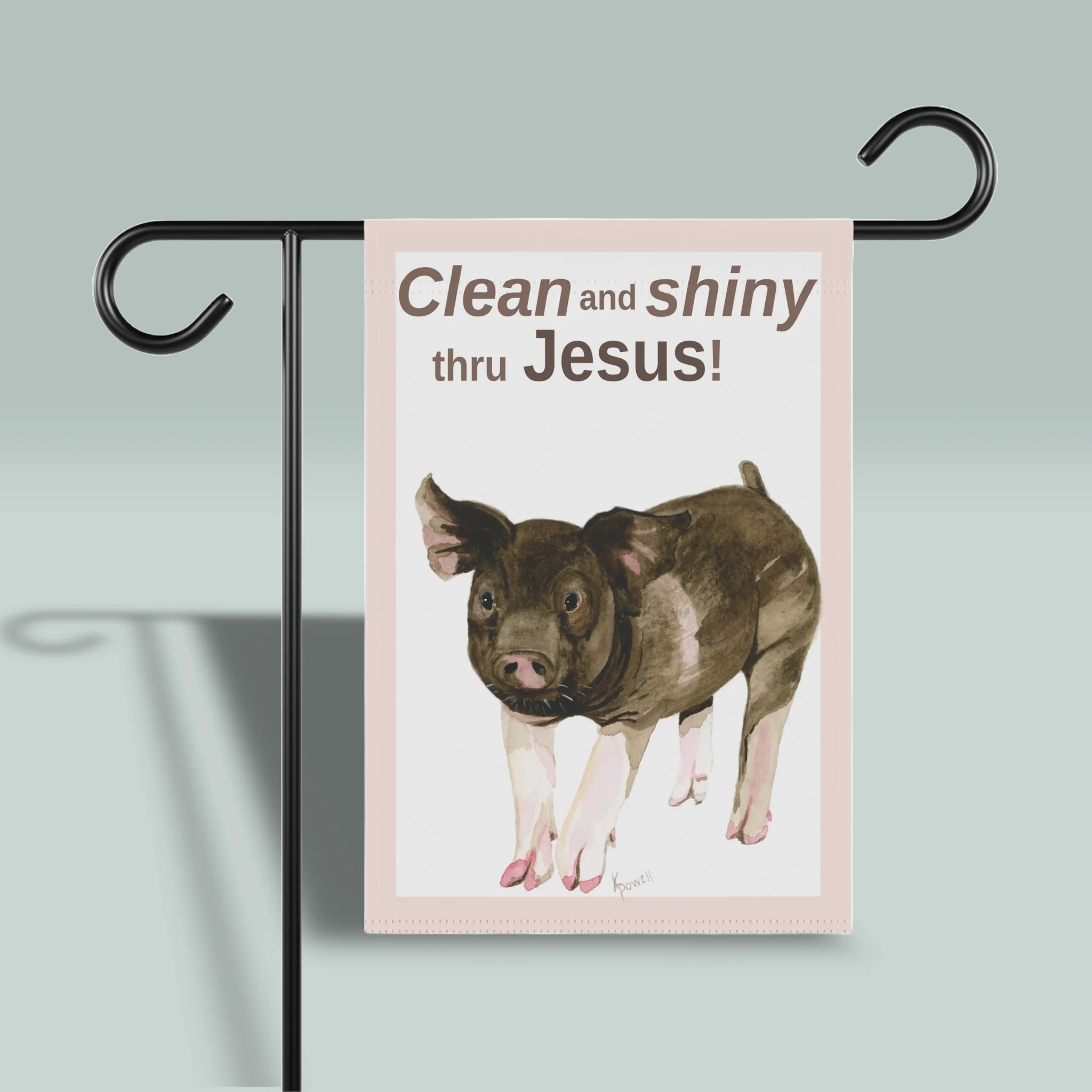 Jesus Garden Flag: TERRIFIC Clean and Shiny Prize Pig