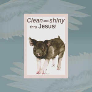 Jesus Garden Flag: TERRIFIC Clean and Shiny Prize Pig Shown on the Framed By Angels Background
