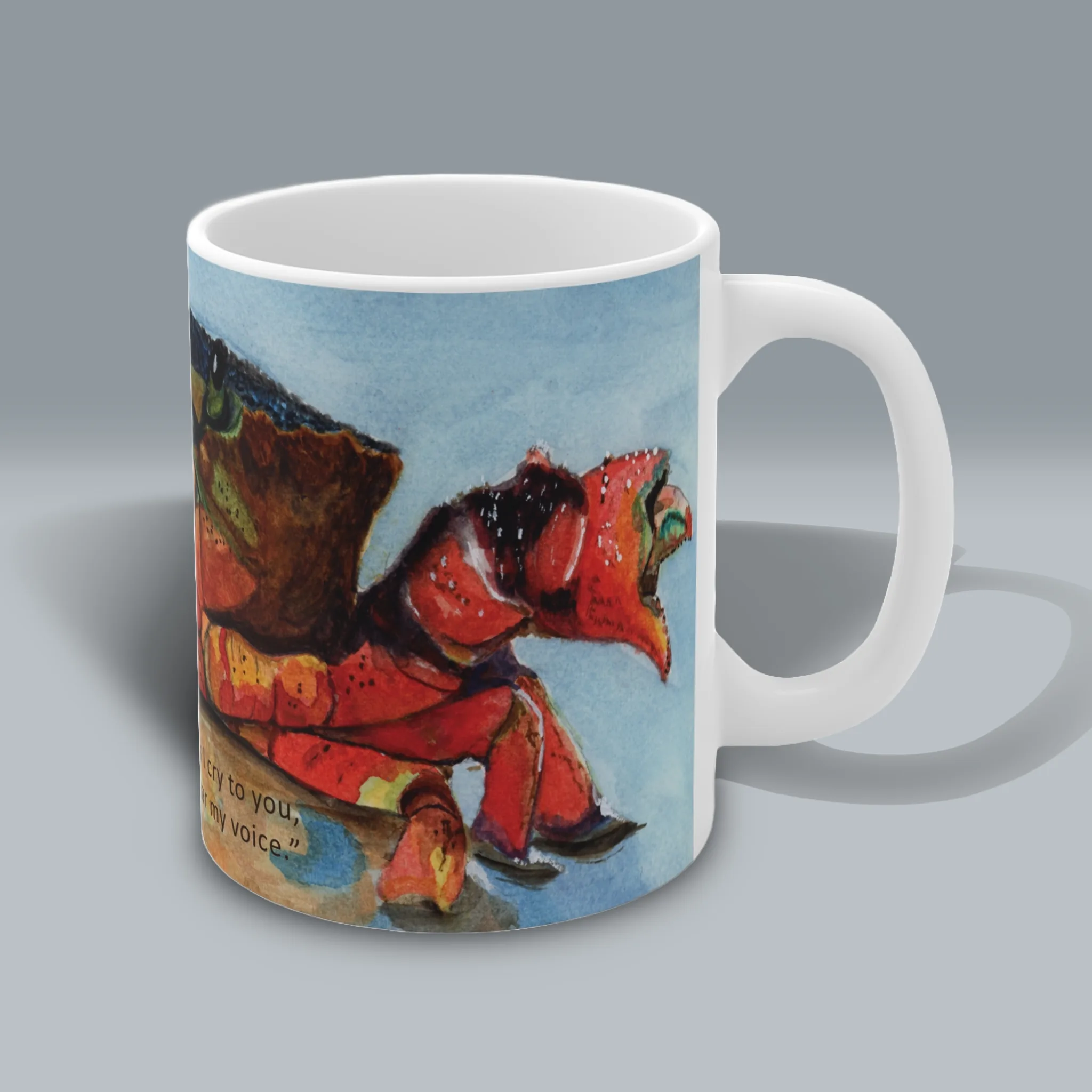 A Fantastic Crab Mug- With Beautiful Coastal Vibes Psalm 13:01 Spiritual Sips Mug Right Side