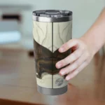 A Remarkable Tumbler for Dog Lovers Stunning Doberman Art Spiritual Sips Stainless Back Side