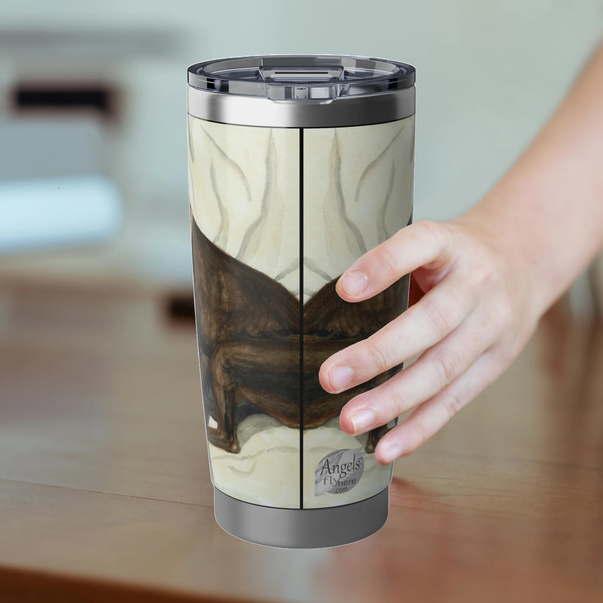 A Remarkable Tumbler for Dog Lovers Stunning Doberman Art Spiritual Sips Stainless Back Side