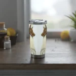 A Remarkable Tumbler for Dog Lovers Stunning Doberman Art Spiritual Sips Stainless Front Side