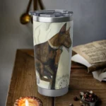 A Remarkable Tumbler for Dog Lovers Stunning Doberman Art Spiritual Sips Stainless Left Side