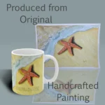 Beautiful Starfish Coffee Mug Delight in the Tranquil Ocean Spiritual Sips Coffee Mug Right Side With the original Painting