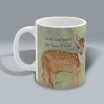 Divine Longing Stunning Baby Deer, complete Psalm 42:1 Mug Spiritual Sips Coffee Cup Left Side
