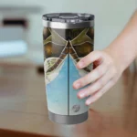 Elegance Meets Life Luxurious Beautiful Ocean Tumbler Spiritual Sips Stainless Tumbler Back Side