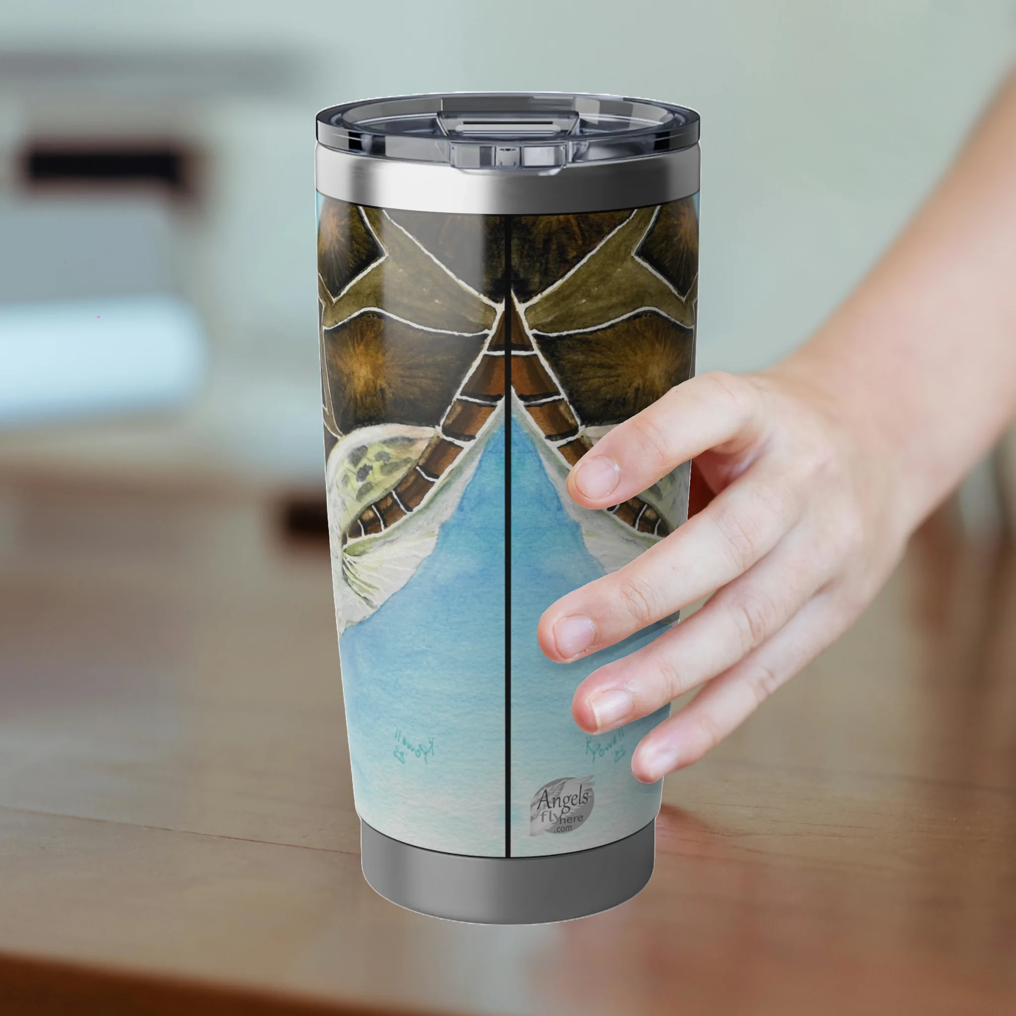 Elegance Meets Life Luxurious Beautiful Ocean Tumbler Spiritual Sips Stainless Tumbler Back Side
