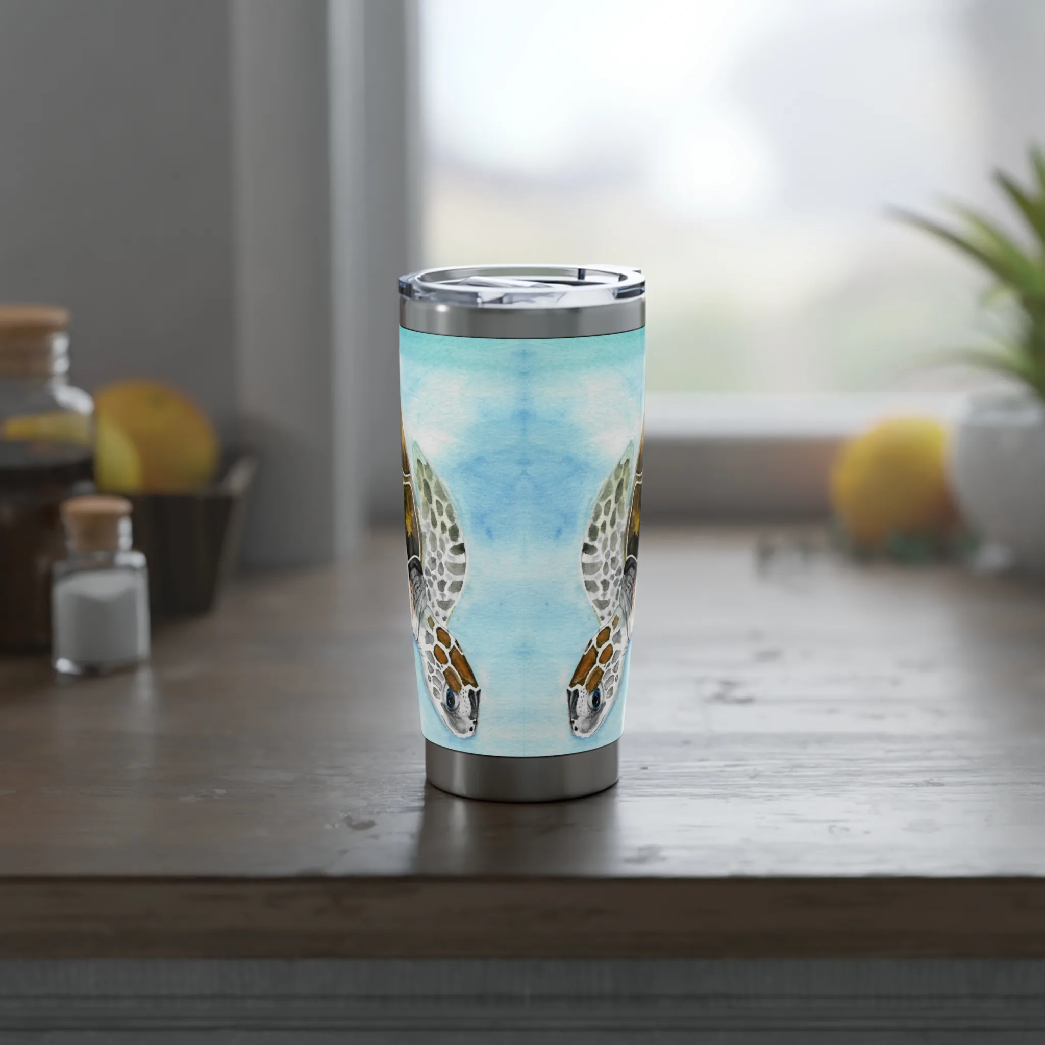 Elegance Meets Life Luxurious Beautiful Ocean Tumbler Spiritual Sips Stainless Tumbler Front Side
