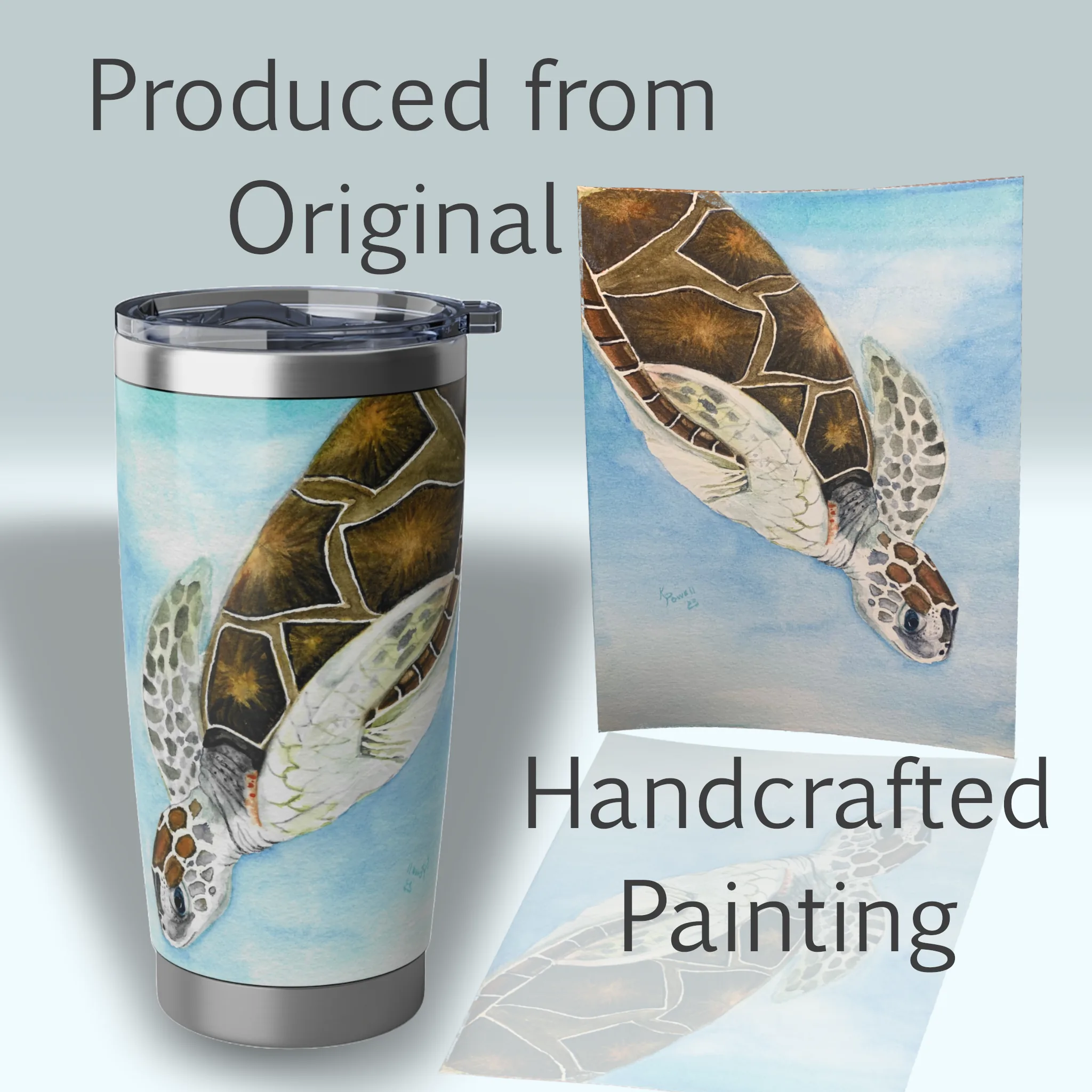 Elegance Meets Life Luxurious Beautiful Ocean Tumbler Spiritual Sips Stainless Tumbler Right Side With The Original Painting