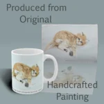 Extraordinary Kitten Coffee Cup Beautiful and Uplifting! Right Side View Spiritual Sips Mug with the Original Painting