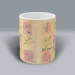 Faith in Bloom Mug Beautiful Flowers with Uplifting Scripture Art Spiritual Sips Coffee Mug Front Side