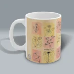Faith in Bloom Mug Beautiful Flowers with Uplifting Scripture Art Spiritual Sips Coffee Mug Left Side