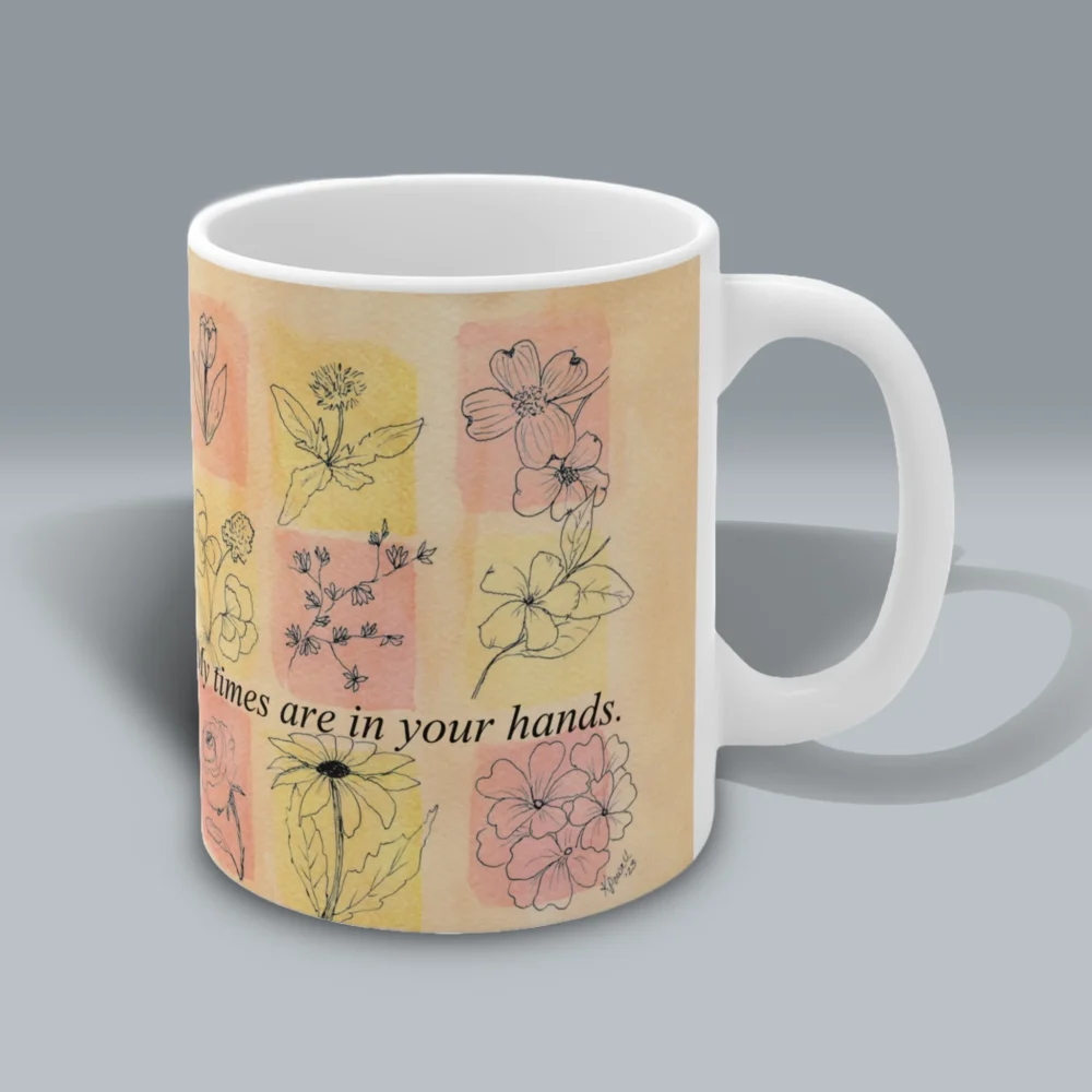 Faith in Bloom Mug Beautiful Flowers with Uplifting Scripture Art Spiritual Sips Coffee Mug Right Side