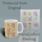 Faith in Bloom Mug Beautiful Flowers with Uplifting Scripture Art Spiritual Sips Coffee Mug Right Side With The Original Painting
