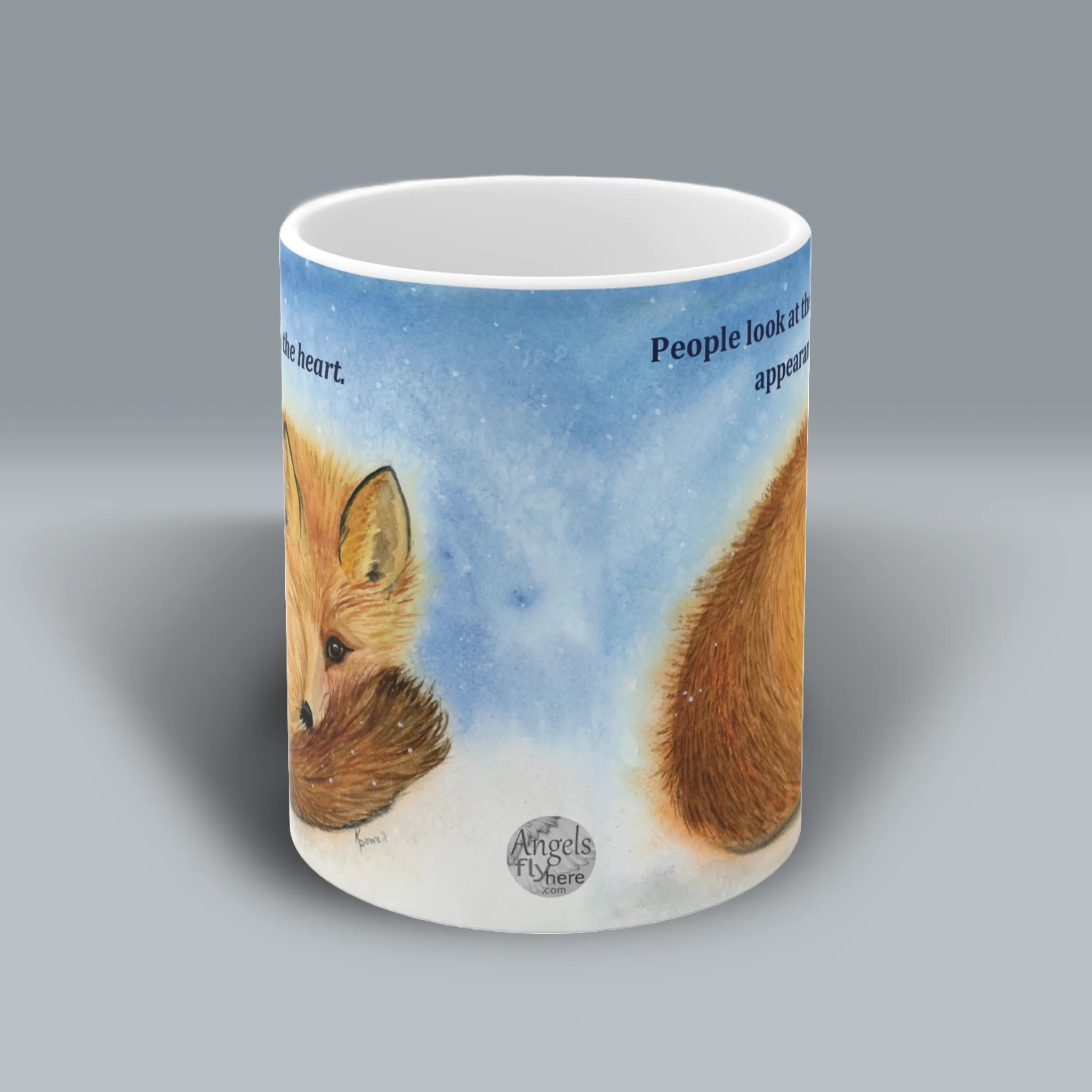 Faithful Winter Fox New Uplifting Scripture Art Mug Spiritual Sips Coffee Cup Front Side