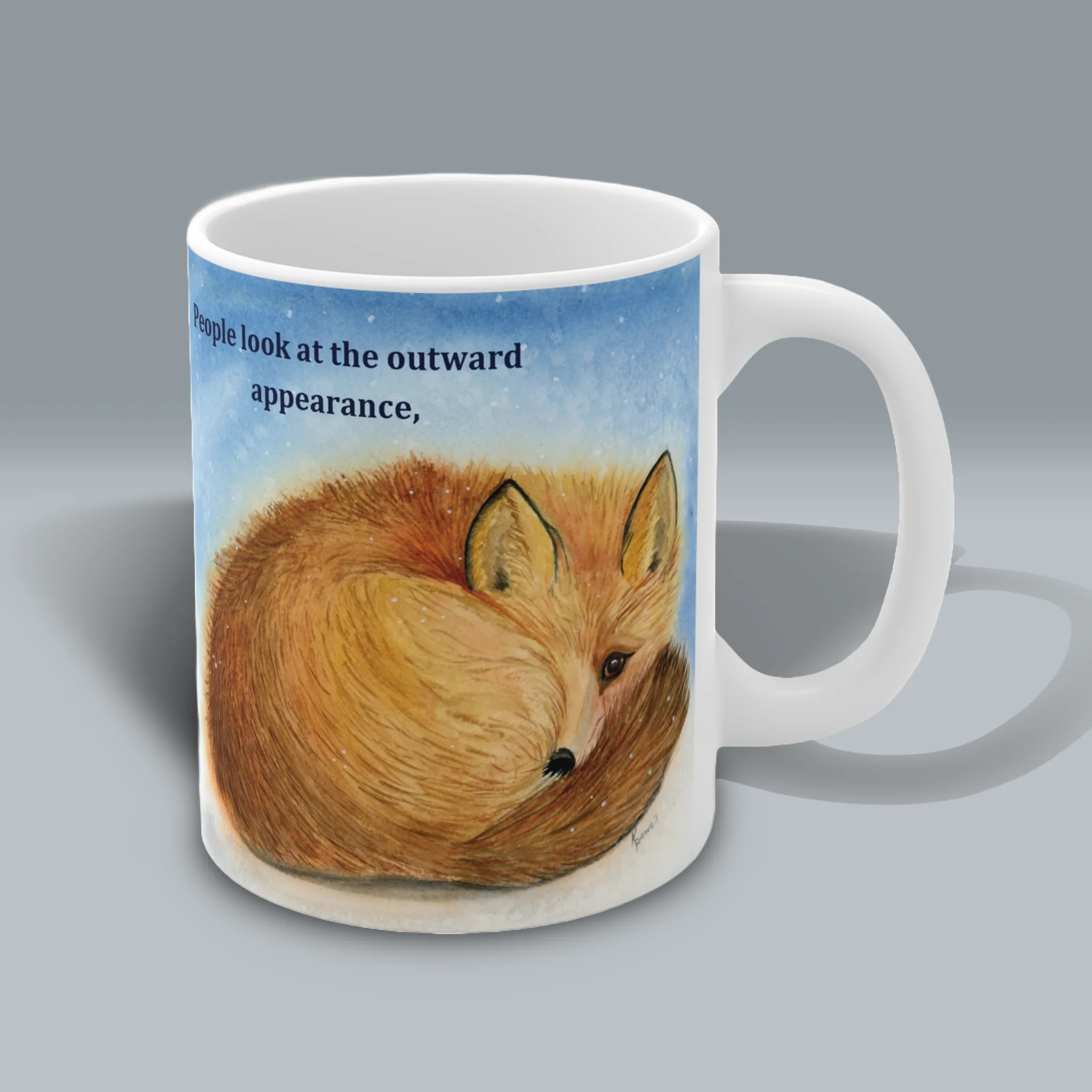 Faithful Winter Fox: New Uplifting Scripture Art Mug