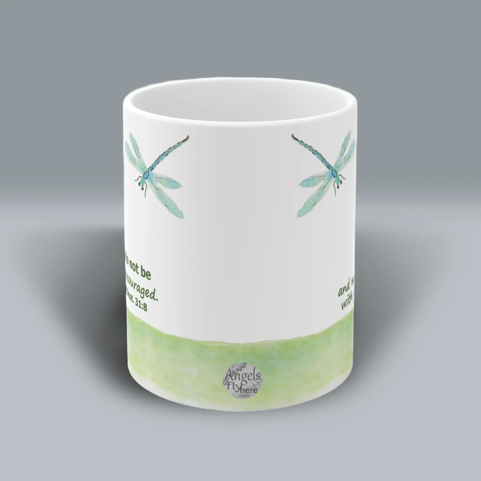 Frog and Dragonfly Mug Front Side