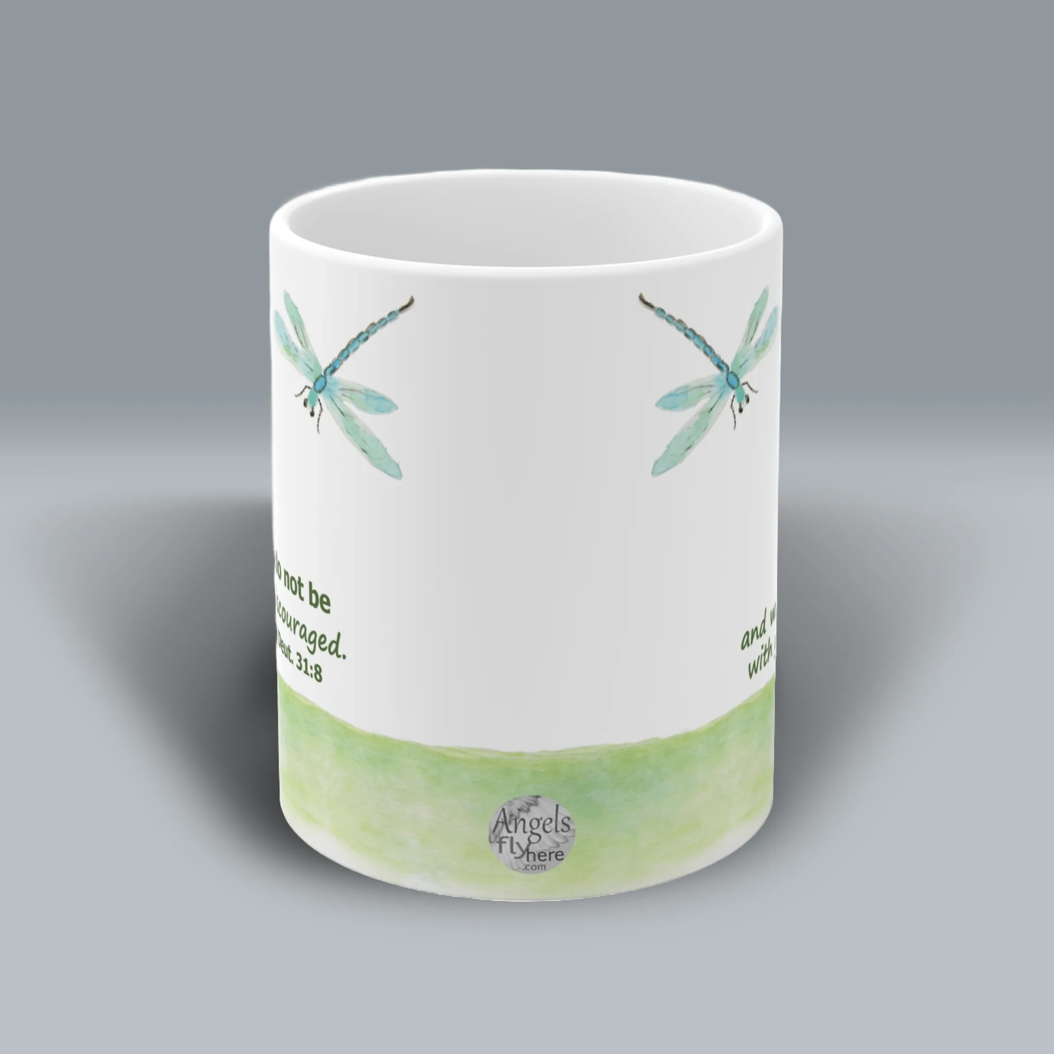 Frog and Dragonfly Mug Absolutely Beautiful, Devoted to True Harmony Spiritual Sips Coffee Mug Front Side