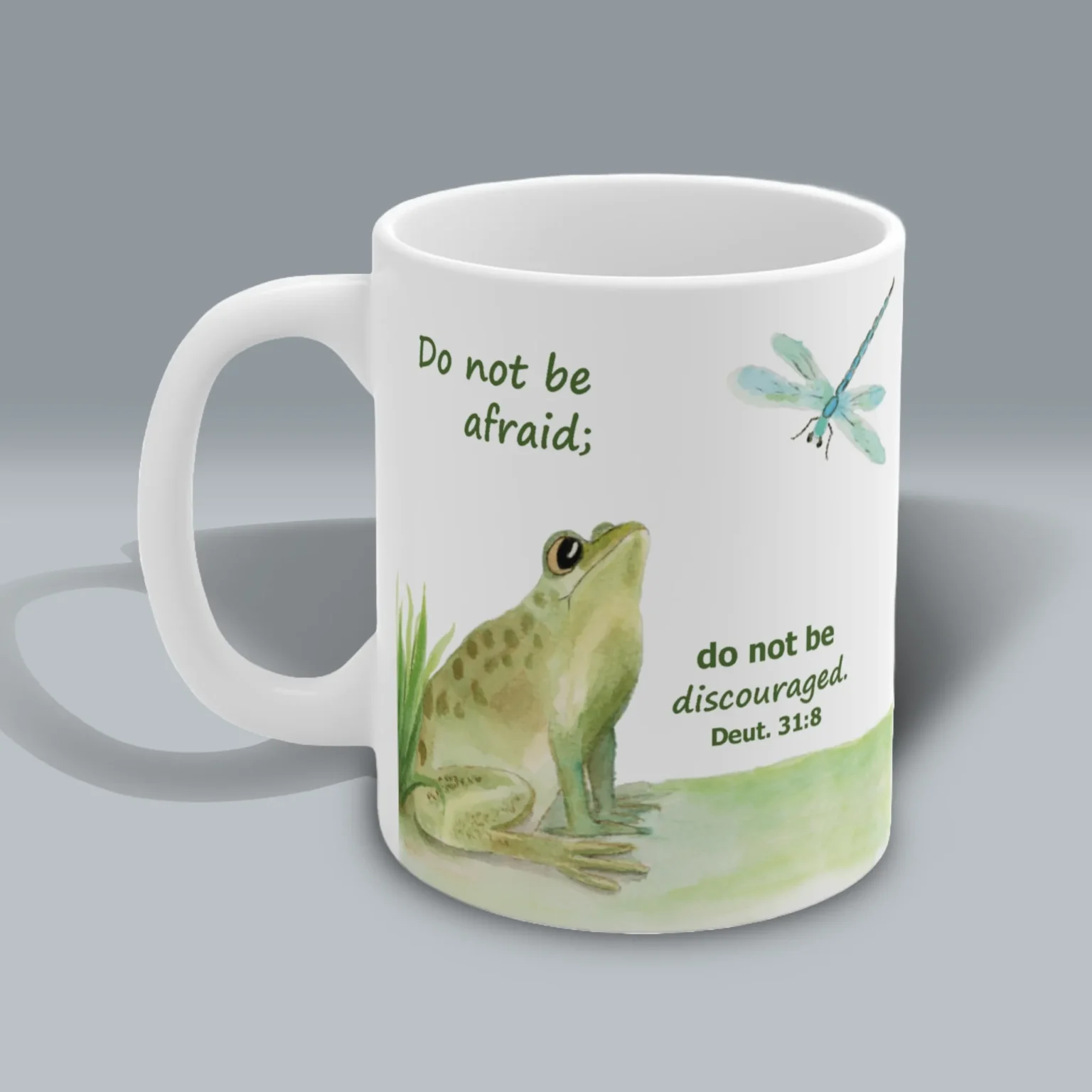 Frog and Dragonfly Mug Left Side