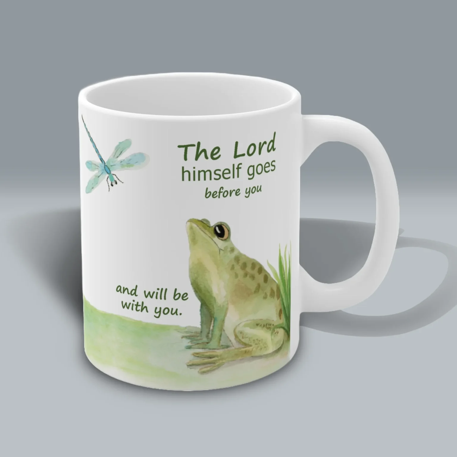 Frog and Dragonfly Mug Right Side