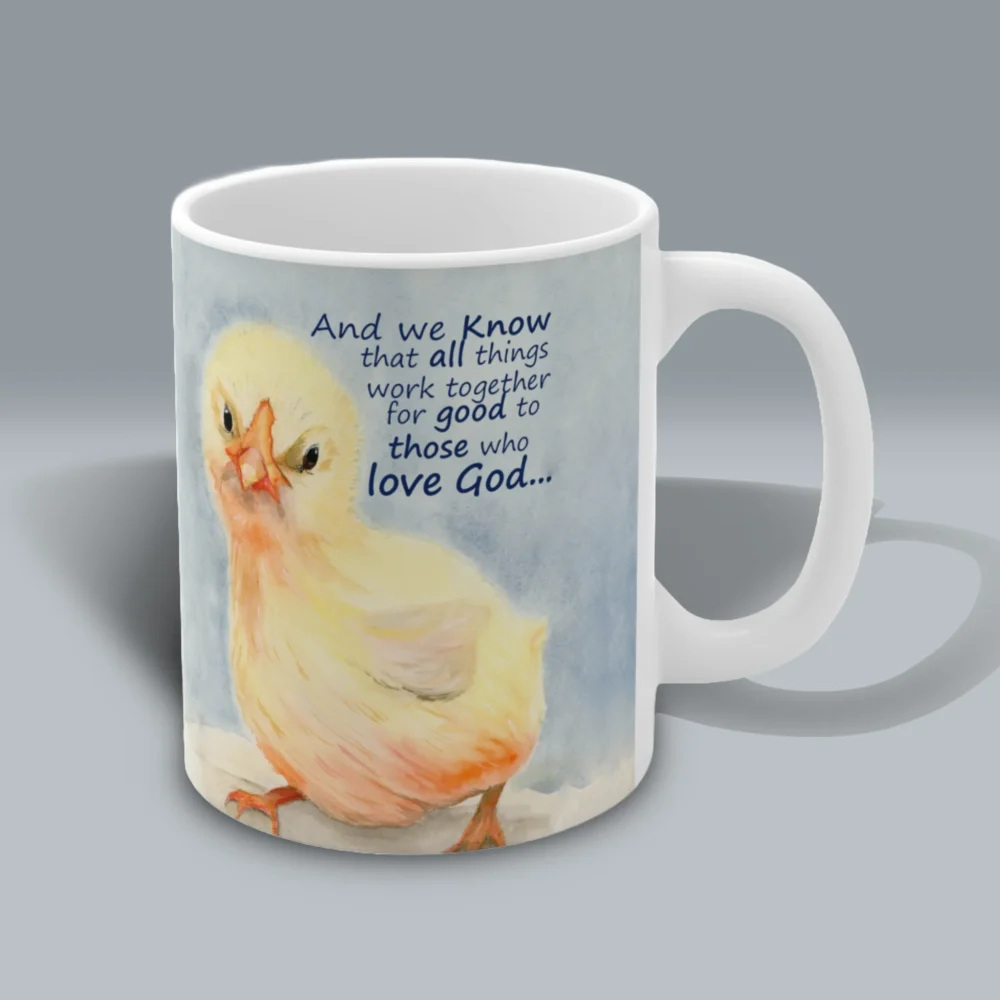 God's Love Is Good Irresistibly Cute Chick Mug Spiritual Sips Coffee Mug Right Side