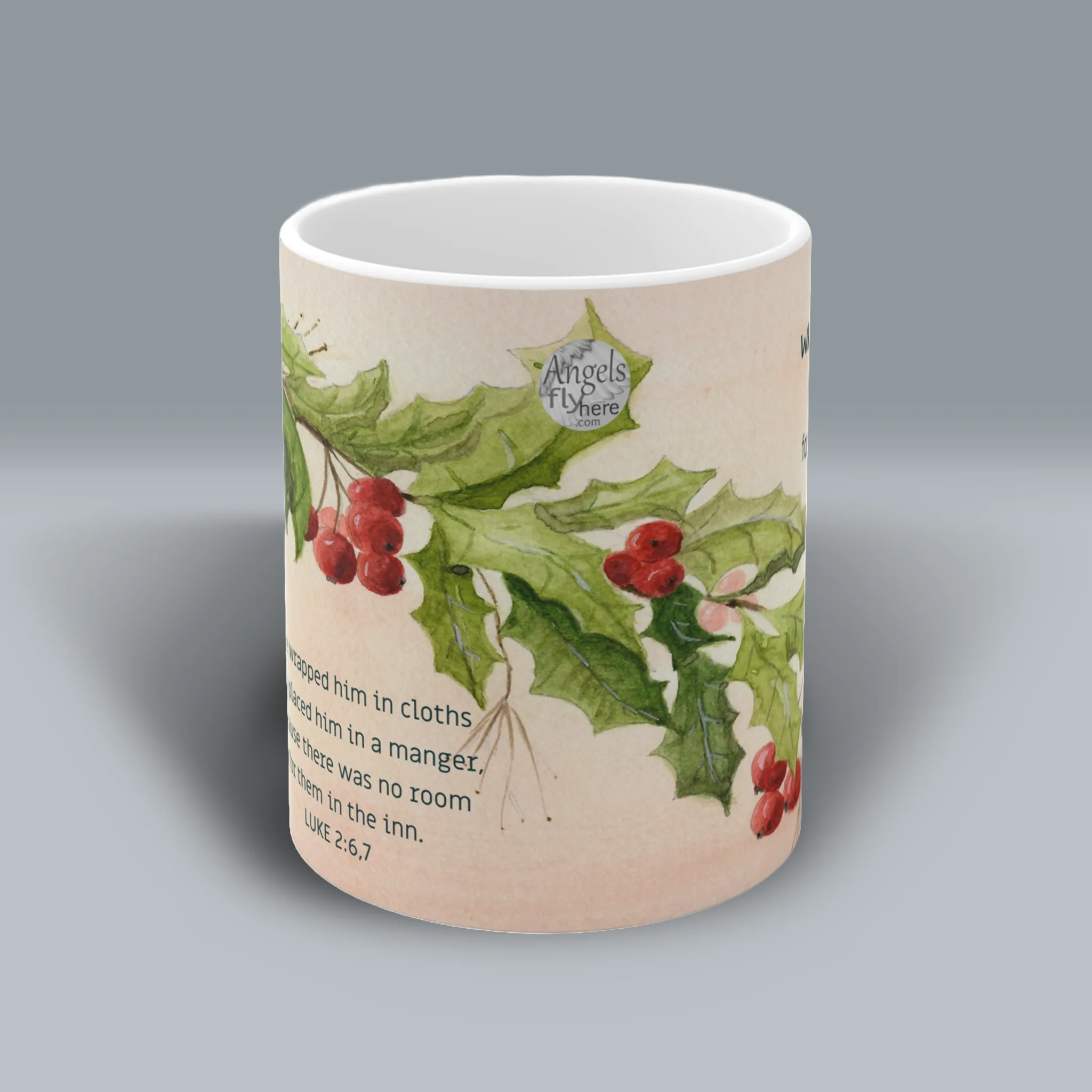 Have a Happy Holly Days Unique Beautiful Coffee Mug Center View Spiritual Sips Mug