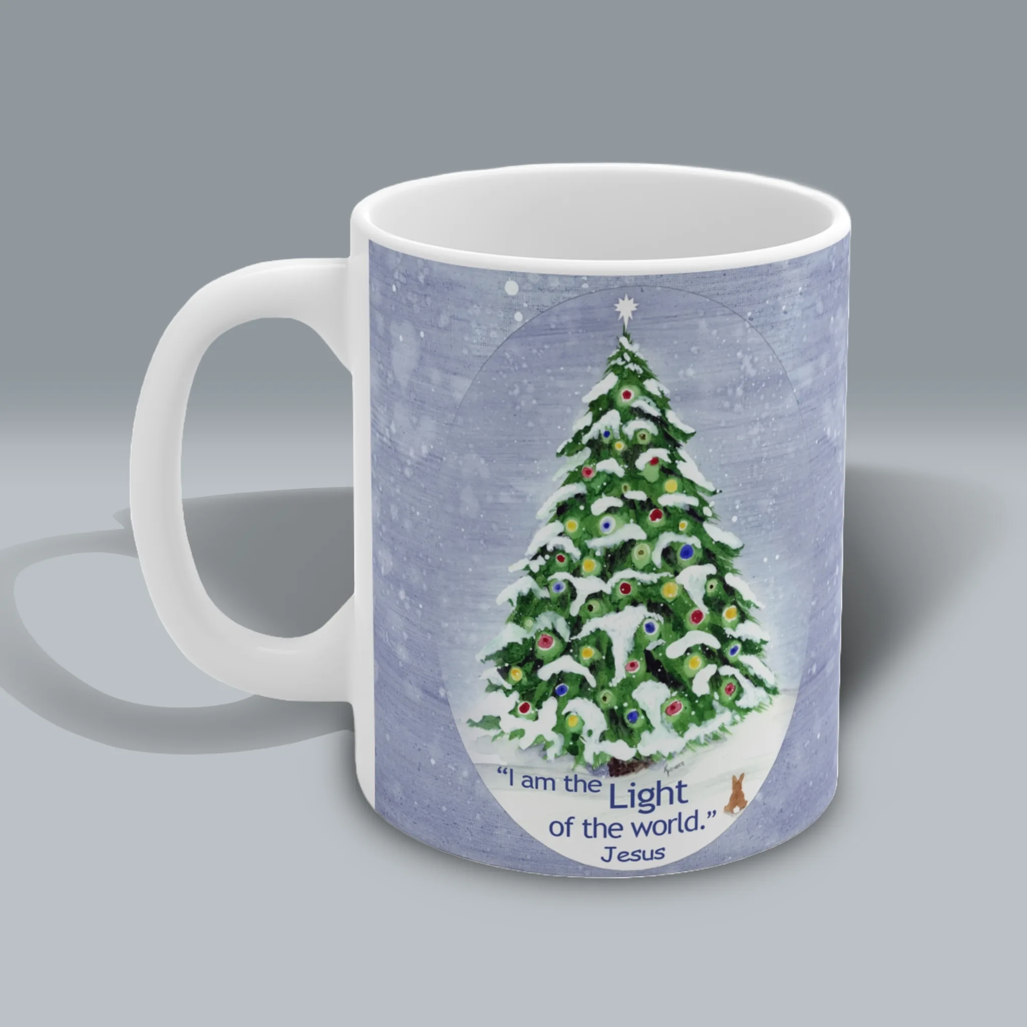 Light of the World Mug Amazingly Beautiful, Devoted to Christmas Spiritual Sips Left Side