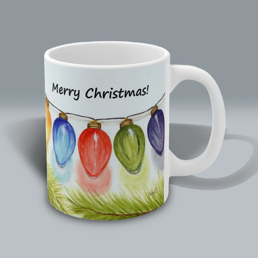 Merry Christmas The Beautiful Gift of Light Shines Mug Spiritual Sips Coffee Mug Right Side