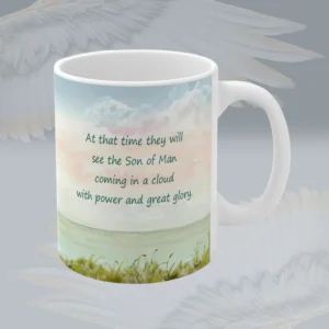 Powerful Coastal Beauty An Extraordinary Mug of Love and Victory Spiritual Sips Coffee Mug Right Side Framed By Angels