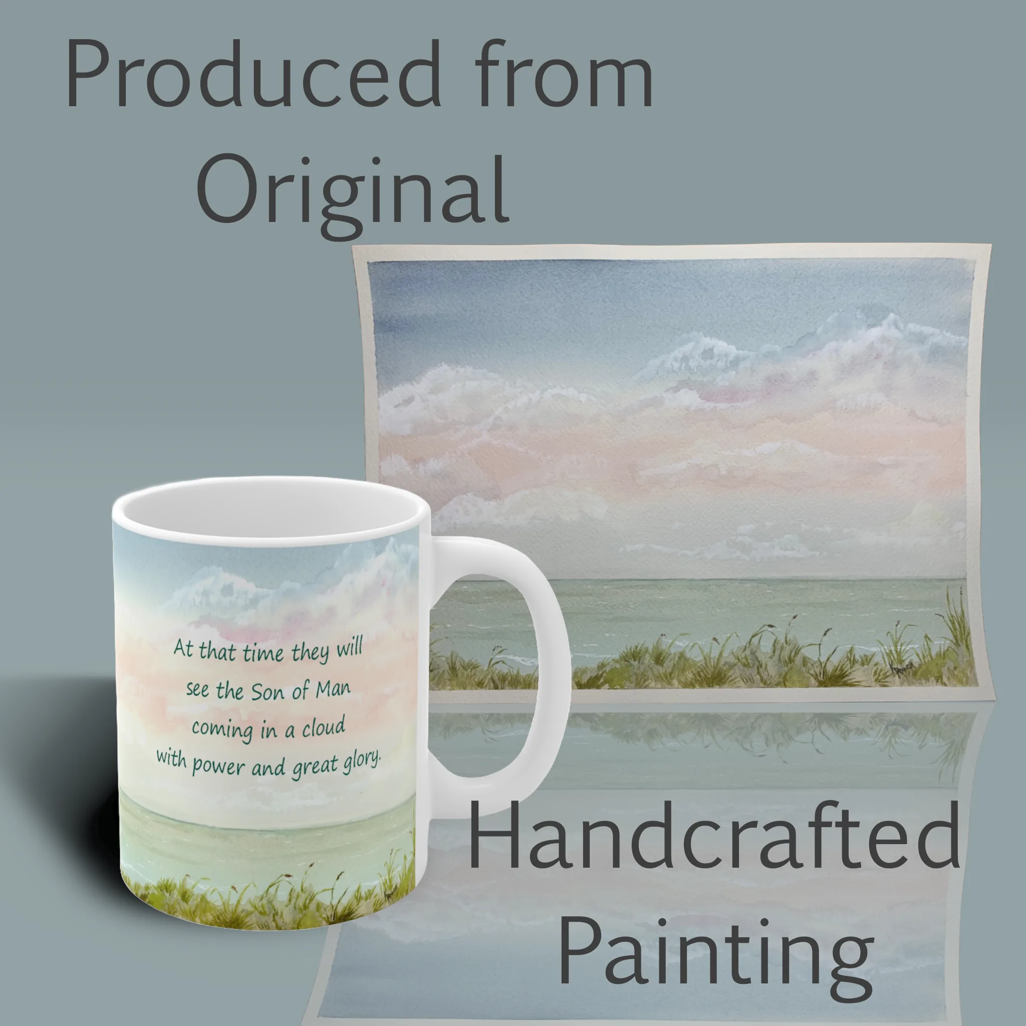 Powerful Coastal Beauty An Extraordinary Mug of Love and Victory Spiritual Sips Coffee Mug Right Side with the Original Painting