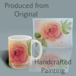Rose Line Scripture Art Mug Exceptionally Beautiful and Uplifting Spiritual Sips Right Side with the Original Painting