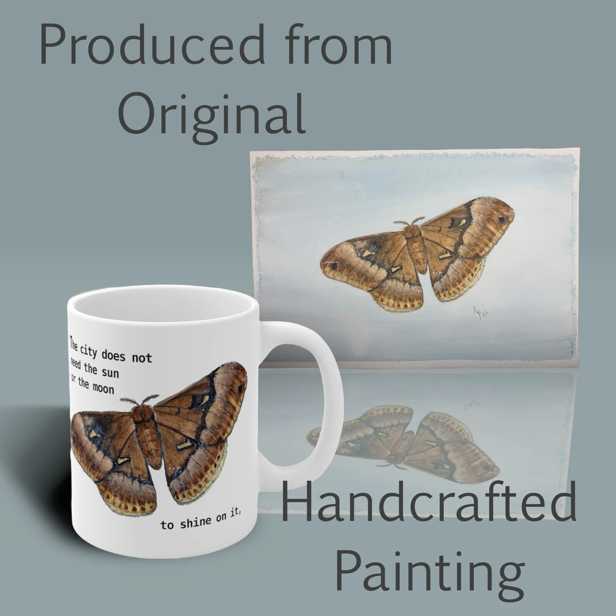 The Beautiful Moth Mug Wondrous Life In Divine Illumination Spiritual Sips Coffee Mug Right Side With Original Painting