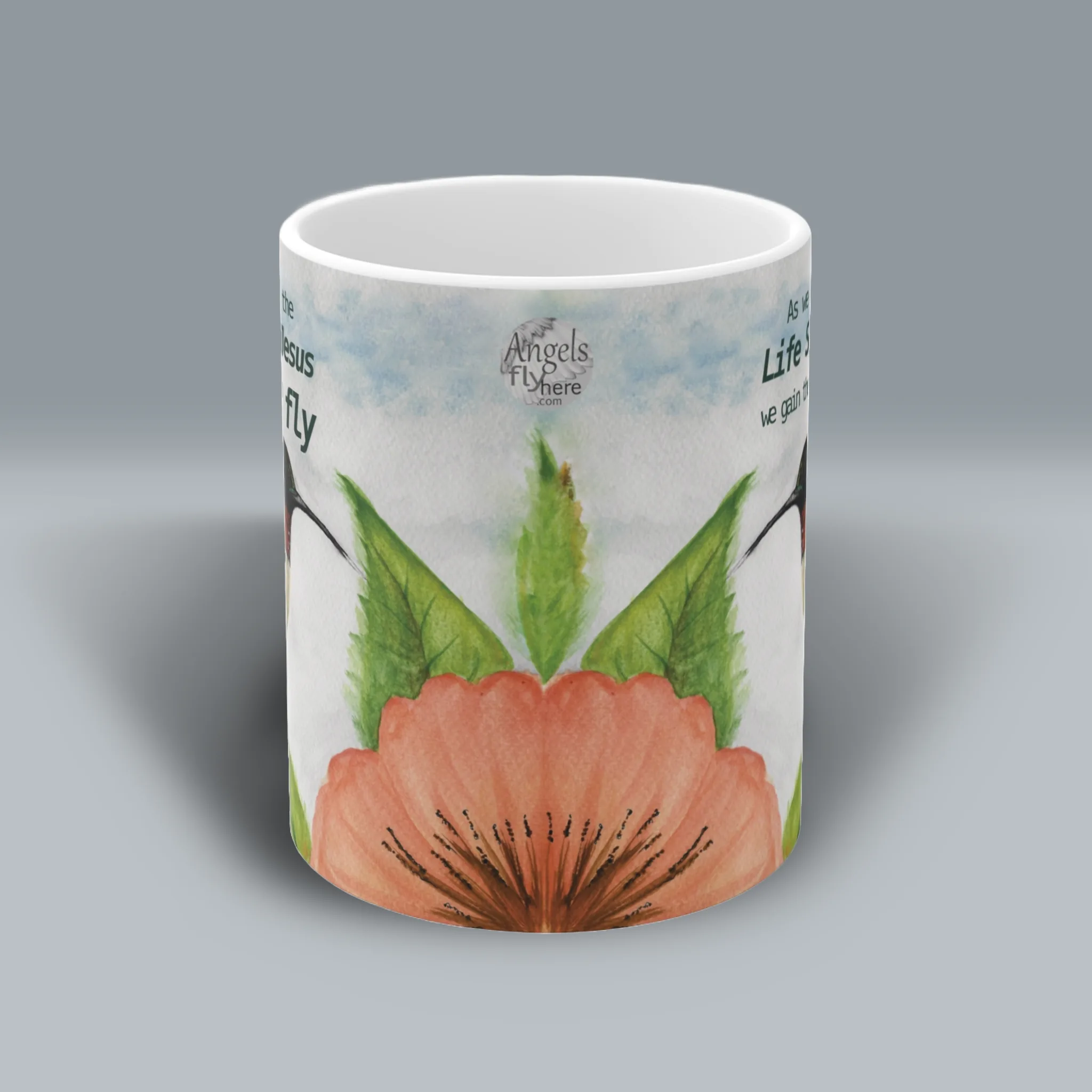 Spiritual Sips Beautiful Spirit of Faith Hummingbird Mug! Front Side