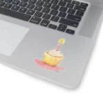 3x3 Transparent Birthday Sticker New Fantastic Colorful Cupcake