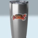 3x3 Transparent Crabby Sticker Beautiful, Epic - Ocean Watercolor Art On A Stainless Steel Tumbler