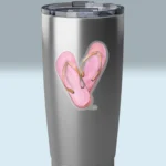 3x3 Transparent Flip Flops Sticker Sure New path to Relaxation and Peace Show on a Stainless Steel Tumbler