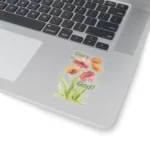 3x3 Transparent Halos Flowers Sticker Praising God in Beautiful Vibrant Colors