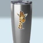 3x3 Transparent Halos Giraffe Sticker The Beautiful Higher Side of Faith On a Steel Tumbler