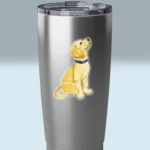 3x3 Transparent Halos Puppy Sticker Irresistibly Cute - Complete Love Shown on a Stainless Steel Tumbler