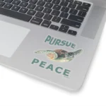 3x3 Transparent Sea Turtle Sticker New Hypnotic Peace in Motion