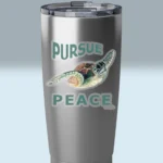 3x3 Transparent Sea Turtle Sticker New Hypnotic Peace in Motion On a Tumbler