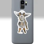 3x3 White Baby Goat Sticker Irresistibly Cute - Easily Makes You Smile On A Cell Phone