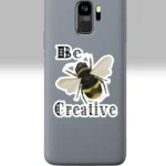 3x3 White Bee Creative Sticker New Fantastic Wings of Imagination Shown on a Cell Phone